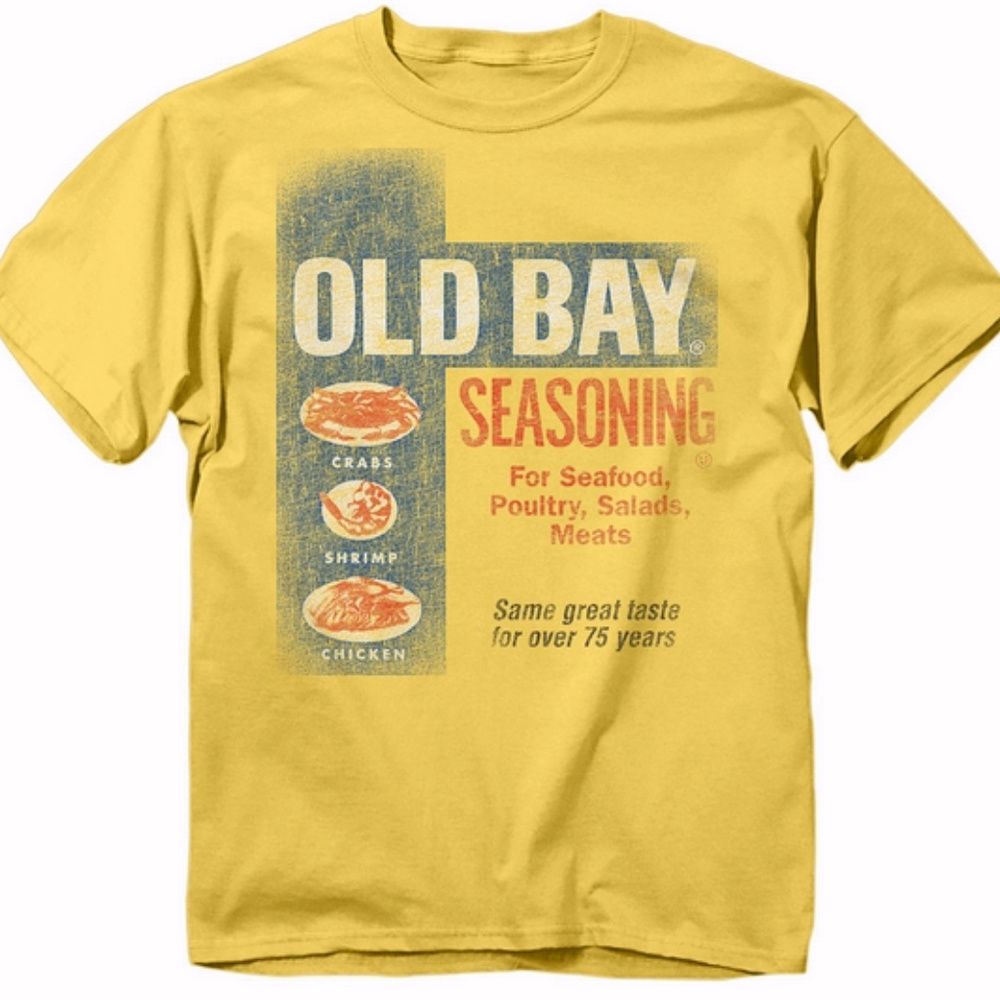 Old Bay Washed Can Art Short Sleeve T-Shirt - NEW Fast Ship